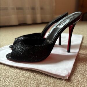Christian Louboutin Black and Red Women's Heels
